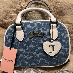 Juicy Couture Denim and White Satchel